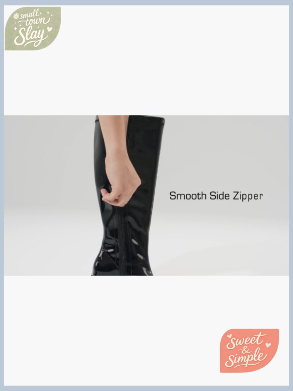 Women's Platform Knee High Boots Chunky Heel Side Zipper Vegan Leather - Picture 7 of 7